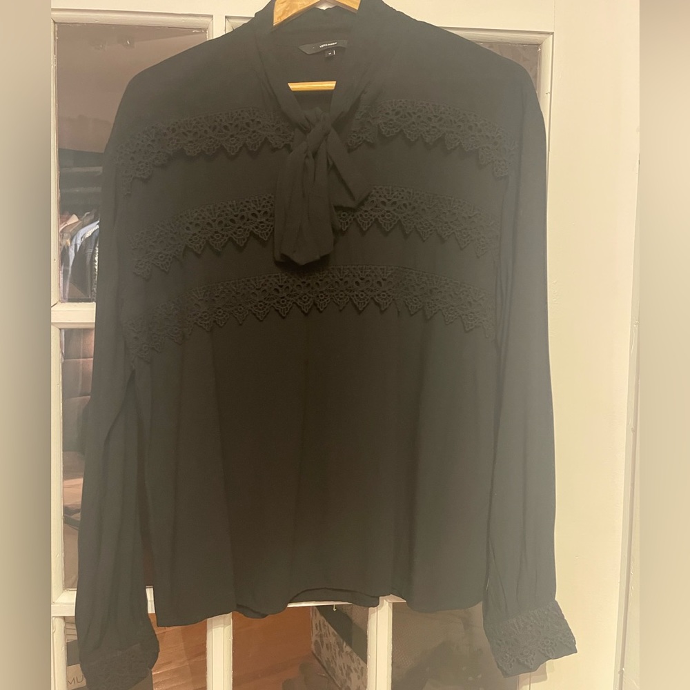 Black blouse with bow